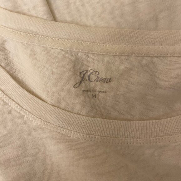 GUC J. Crew Women "ICE CREAM?" Graphic T-Shirt In Cream 100% Cotton Size Medium - Picture 5 of 6